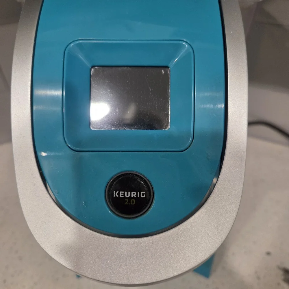 Keurig 2.0 Single Serve Coffee Maker Model K2.0-200 Turquoise Blue NO DRIP TRAY